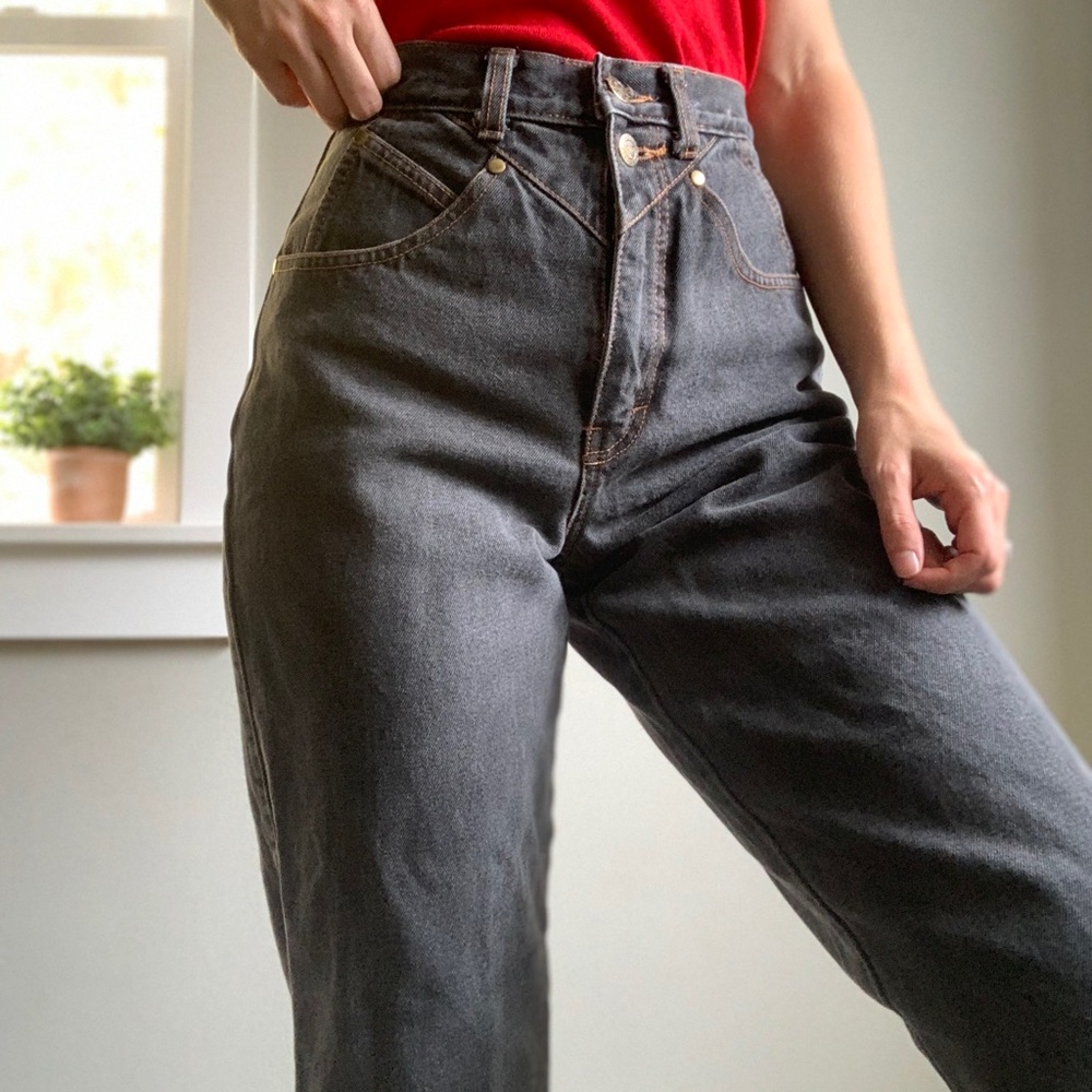Vintage Faded Black High Rise Mom Jeans